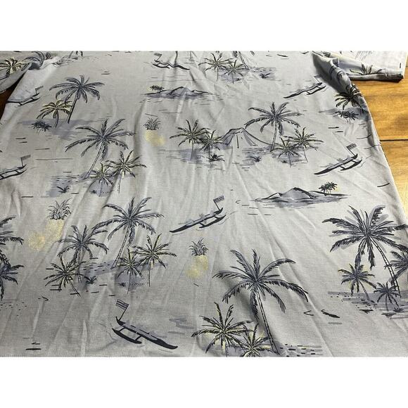 Travis Mathew Men's Hawaiian Print Polo Shirt Short Sleeve XXL Blue Pineapple - Picture 2 of 9